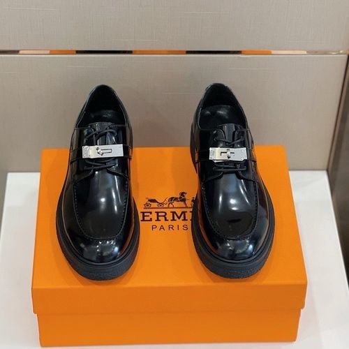 Hermes Kelly Buckle Casual Shoes, Leather Sewing Sole