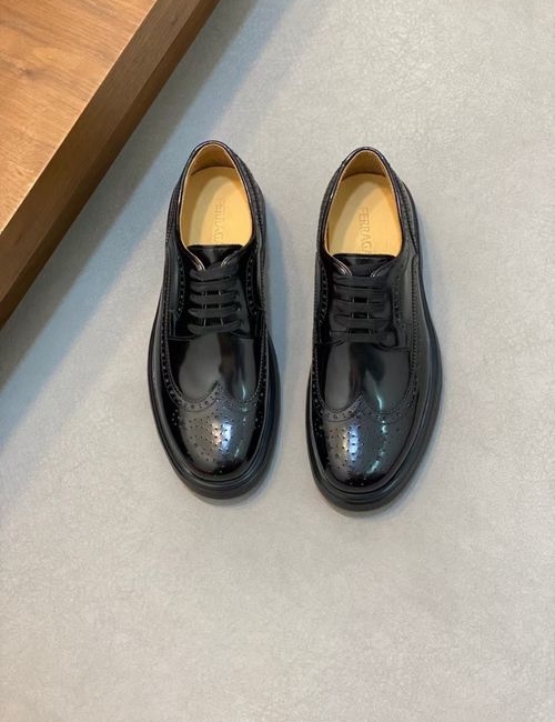Ferragamo Elevated Slip-on Leather Shoes Comfortable