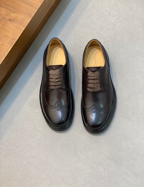 Ferragamo Elevated Slip-on Leather Shoes Comfortable