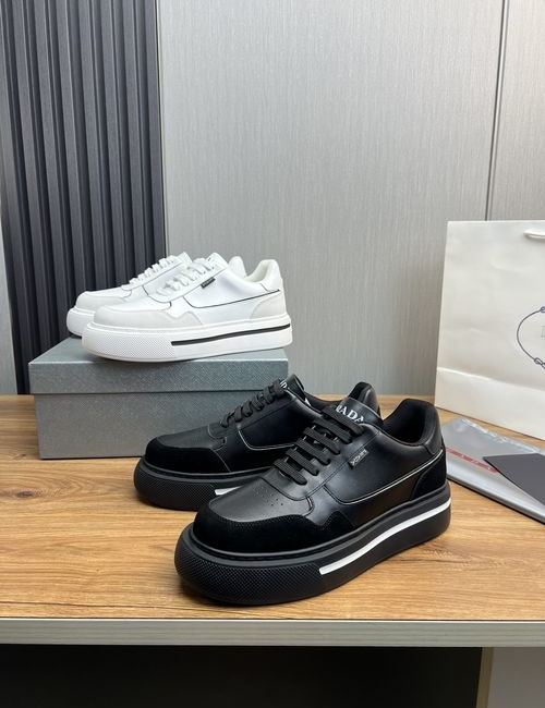 Prada Suede Cow Leather Casual Shoes With Original Sole