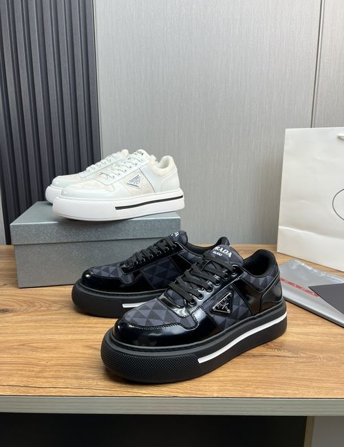 Prada Suede Cow Leather Casual Shoes With Original Sole