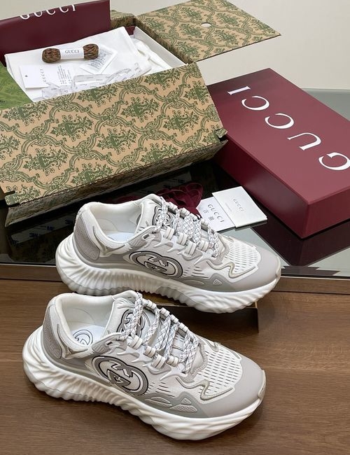 Gucci Ripple Calfskin Mesh Sneakers