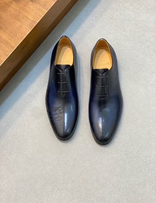 Berluti Luxury Dress Shoes With Genuine Leather Sole, Cowhide Upper