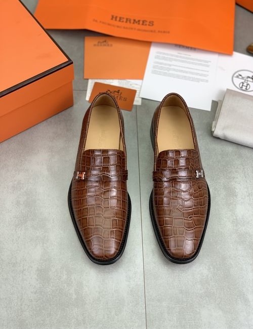 Hermes Slip On Formal Leather Shoes