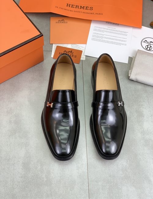 Hermes Slip On Formal Leather Shoes