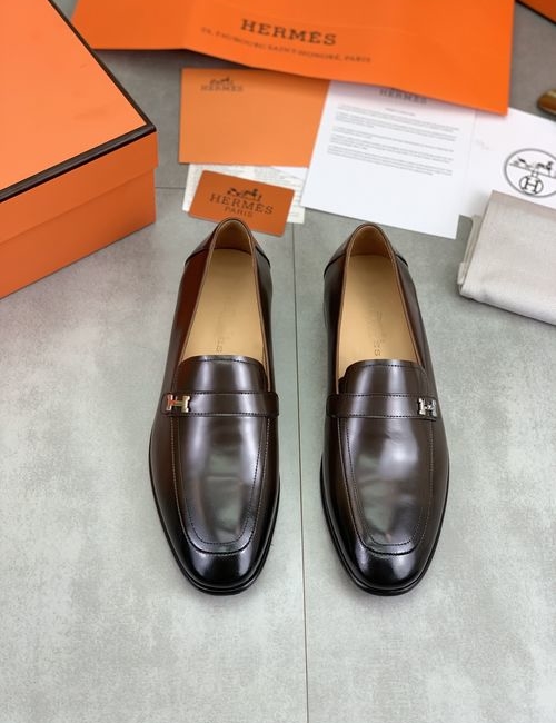 Hermes Slip On Formal Leather Shoes