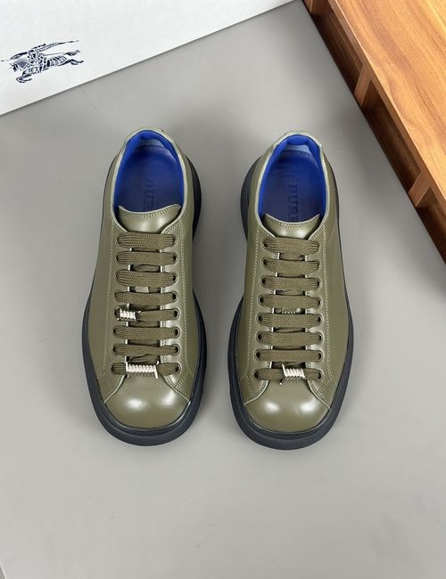 Burberry Cowhide Plaid Fabric Upper Comfort Shoes