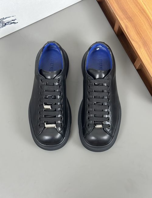 Burberry Cowhide Plaid Fabric Upper Comfort Shoes