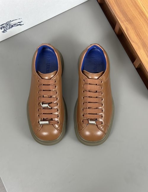 Burberry Cowhide Plaid Fabric Upper Comfort Shoes