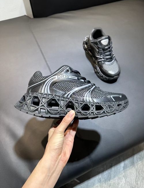 Christian Dior CD Low Top Sneakers With Textured Rubber Sole