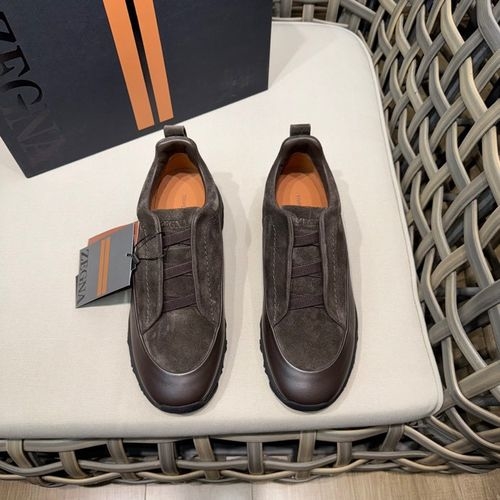 Zegna Triple Stitch Casual Shoes Suede Sole