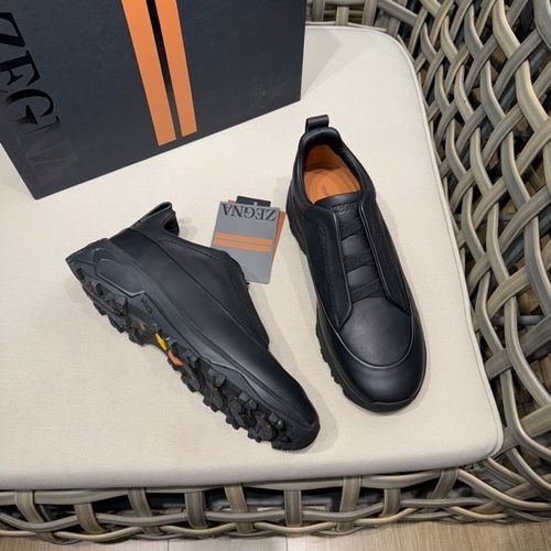 Zegna Triple Stitch Casual Shoes Suede Sole