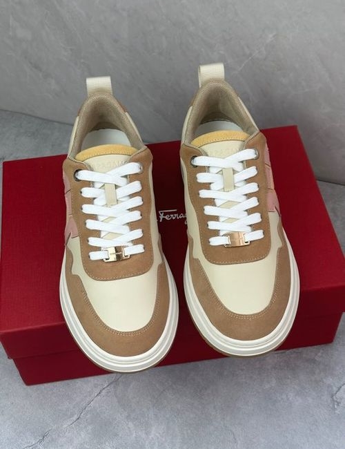 Ferragamo Low-Top Shoes With Mesh Fabric And Rubber Sole