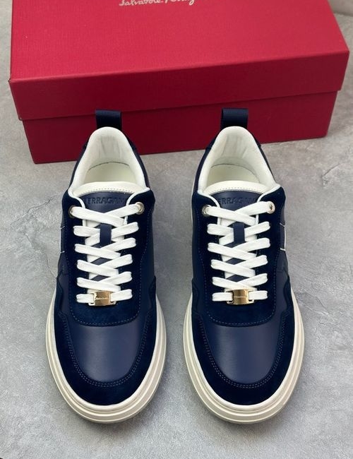 Ferragamo Low-Top Shoes With Mesh Fabric And Rubber Sole