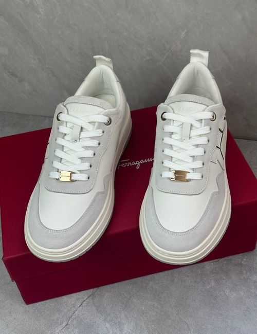 Ferragamo Low-Top Shoes With Mesh Fabric And Rubber Sole