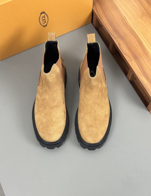 Tods Silk Cowhide Casual Boots With Leather Lining