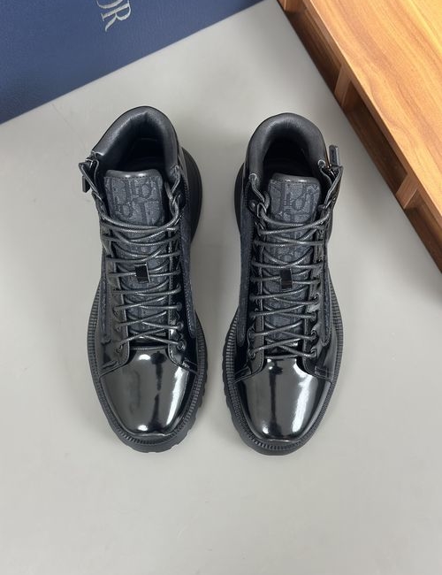 Christian Dior CD High-top Cowhide Printed Upper Shoes