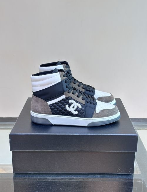 Chanel High-top Cowhide Casual Sneakers With Logo