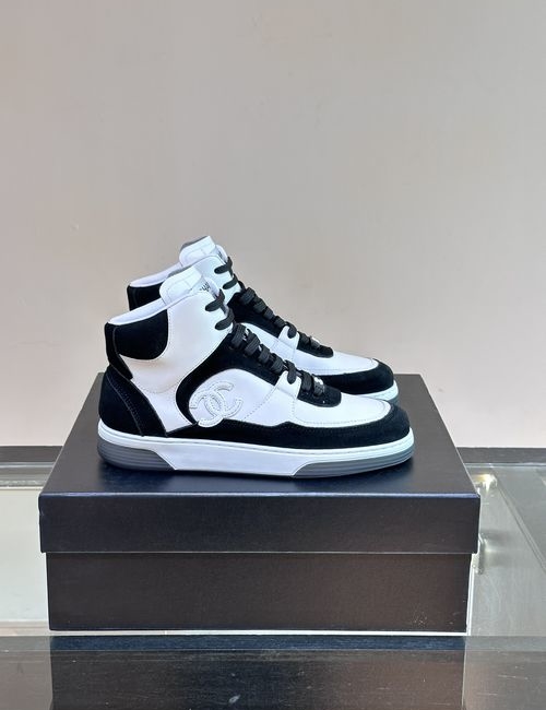 Chanel High-top Cowhide Casual Sneakers With Logo