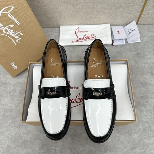 Christian Louboutin New Loafer Leather Shoes With Red Sole