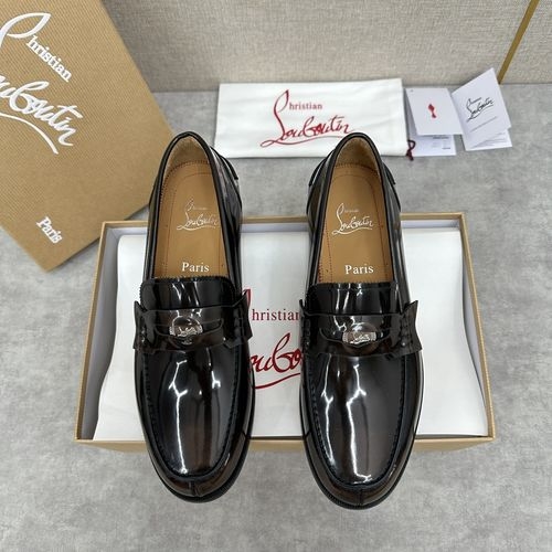 Christian Louboutin New Loafer Leather Shoes With Red Sole
