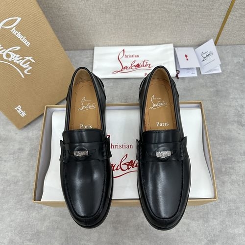 Christian Louboutin New Loafer Leather Shoes With Red Sole