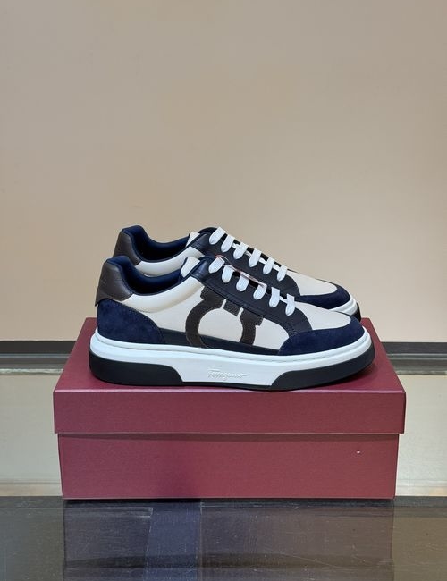 Ferragamo Cow Leather Upper Low-top Casual Shoes