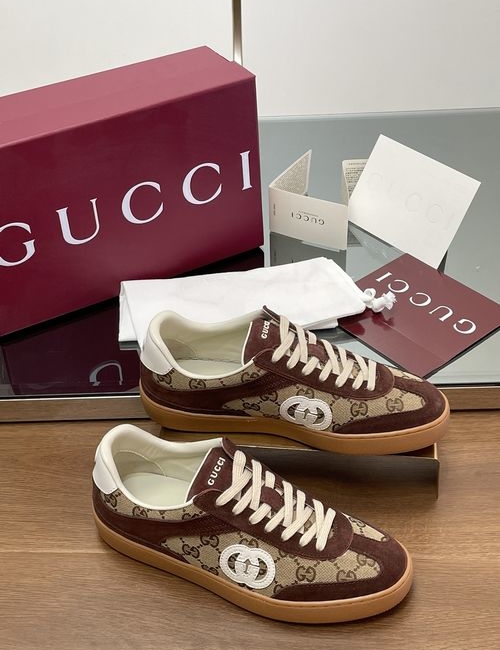 Gucci Lido Suede Mesh Casual Sneakers