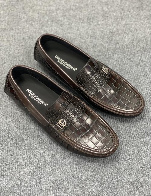 Dolce & Gabbana DG Leather Casual Loafers With Rubber Sole