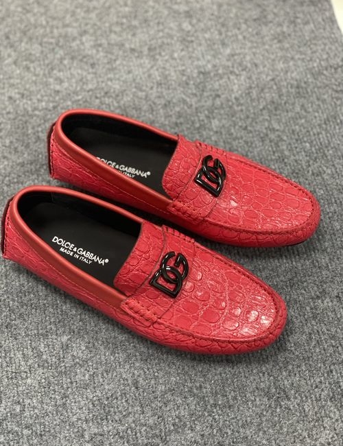 Dolce & Gabbana DG Leather Casual Loafers With Rubber Sole