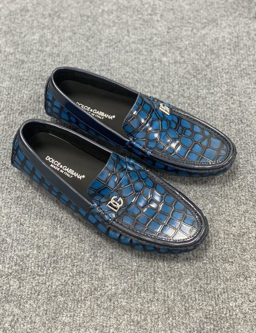 Dolce & Gabbana DG Leather Casual Loafers With Rubber Sole