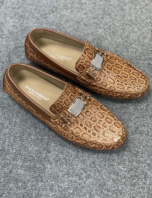 Dolce & Gabbana DG Leather Casual Loafers With Rubber Sole