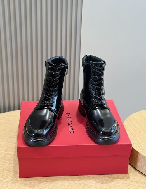 Ferragamo High-top Boots With Cowhide Upper