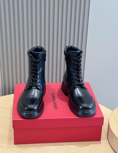 Ferragamo High-top Boots With Cowhide Upper