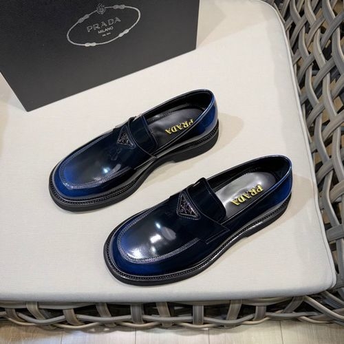 Prada Patent Leather Loafers With Triangle Logo