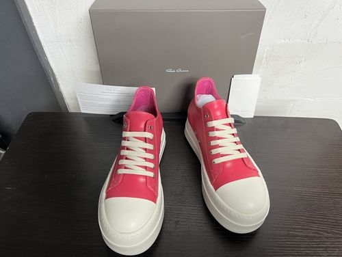 Rick Owens Big Triangle Casual Leather Sneakers