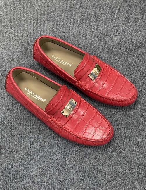 Dolce & Gabbana DG Leather Casual Loafers With Rubber Sole