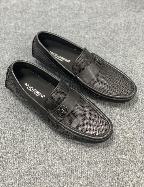 Dolce & Gabbana DG Leather Casual Loafers With Rubber Sole