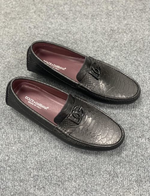 Dolce & Gabbana DG Leather Casual Loafers With Rubber Sole