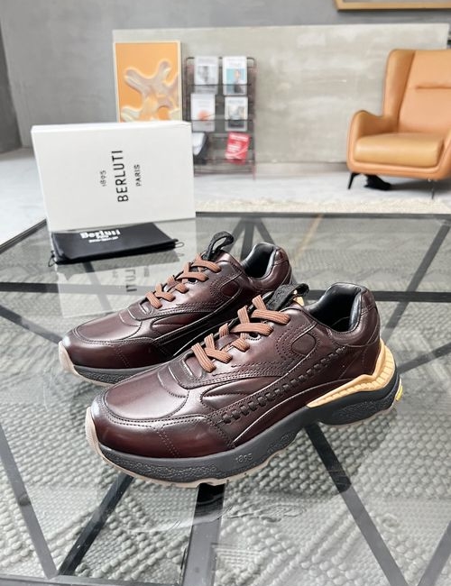 Berluti Stitched Leather Shoes With Original Sole