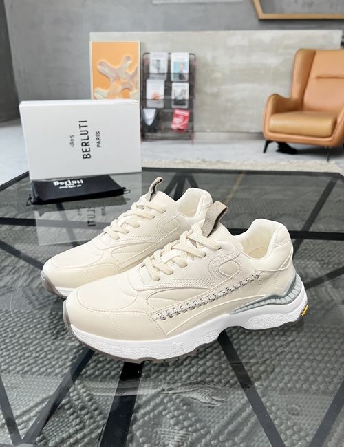 Berluti Stitched Leather Shoes With Original Sole