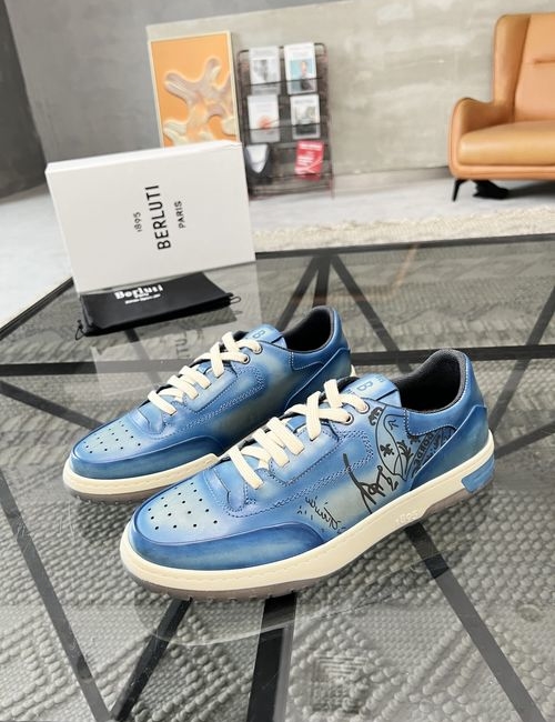 Berluti Stitched Leather Shoes With Original Sole