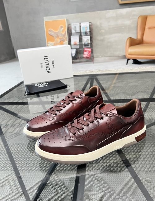 Berluti Stitched Leather Shoes With Original Sole