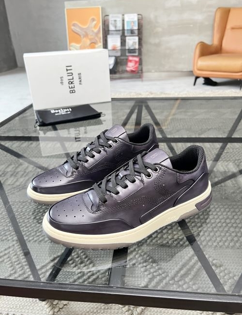 Berluti Stitched Leather Shoes With Original Sole