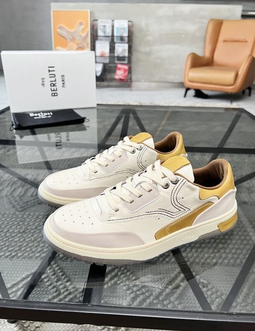 Berluti Stitched Leather Shoes With Original Sole