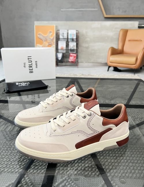 Berluti Stitched Leather Shoes With Original Sole