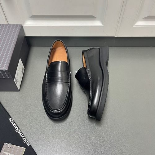 Zegna L asola Slip-on Leather Shoes With Wave Sole