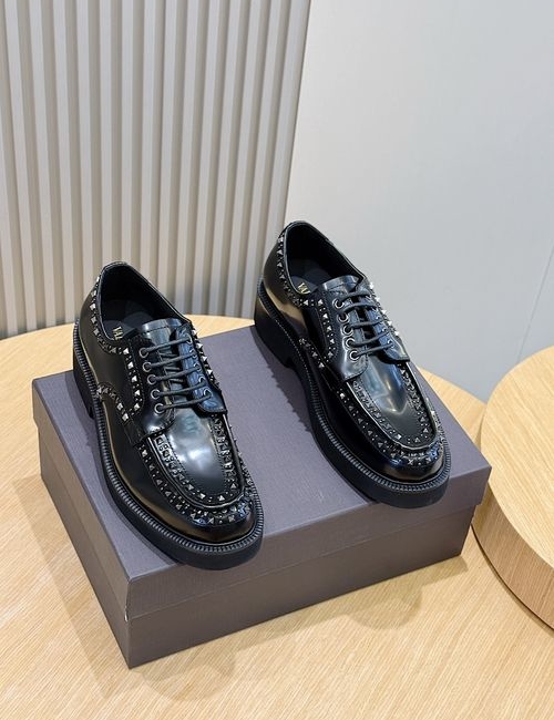 Valentino Gentleglam Calfskin Derby Shoes With Mini Studs