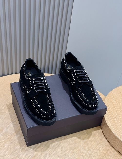 Valentino Gentleglam Calfskin Derby Shoes With Mini Studs