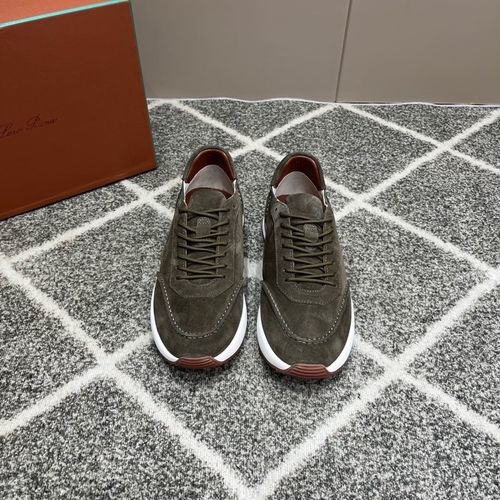 Loro Piana LP Classic Knit Lace Up Casual Sneakers